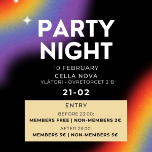 Party Night 10.2. klo 21-02 Cella Nova, Vaasa